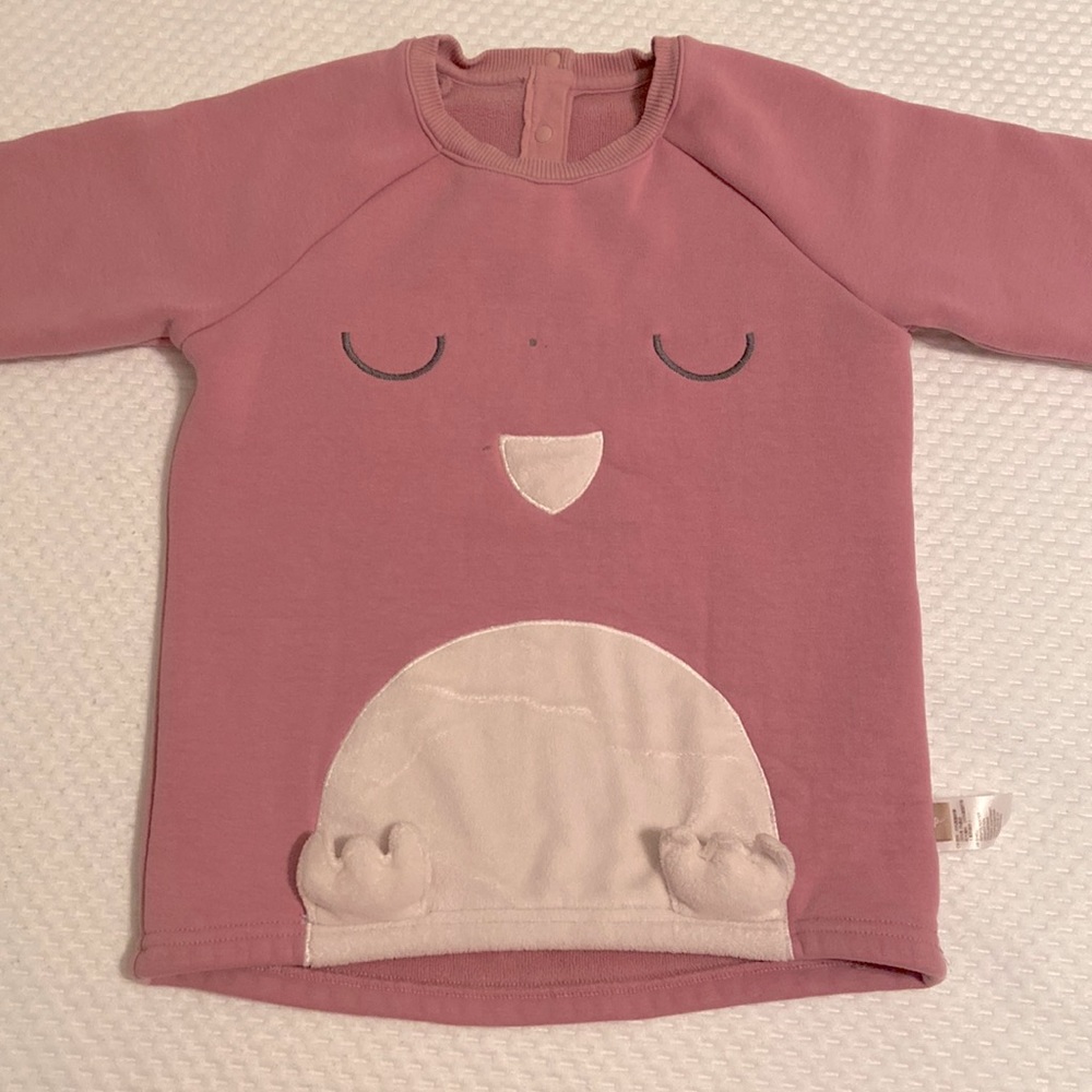 Winter warm sweatshirt, cute 3D design in front. Fleece inside .